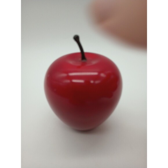 Red Apple Paperweight Marble Alabaster Stone unmarked, Teacher Appreciation - Picture 5 of 9